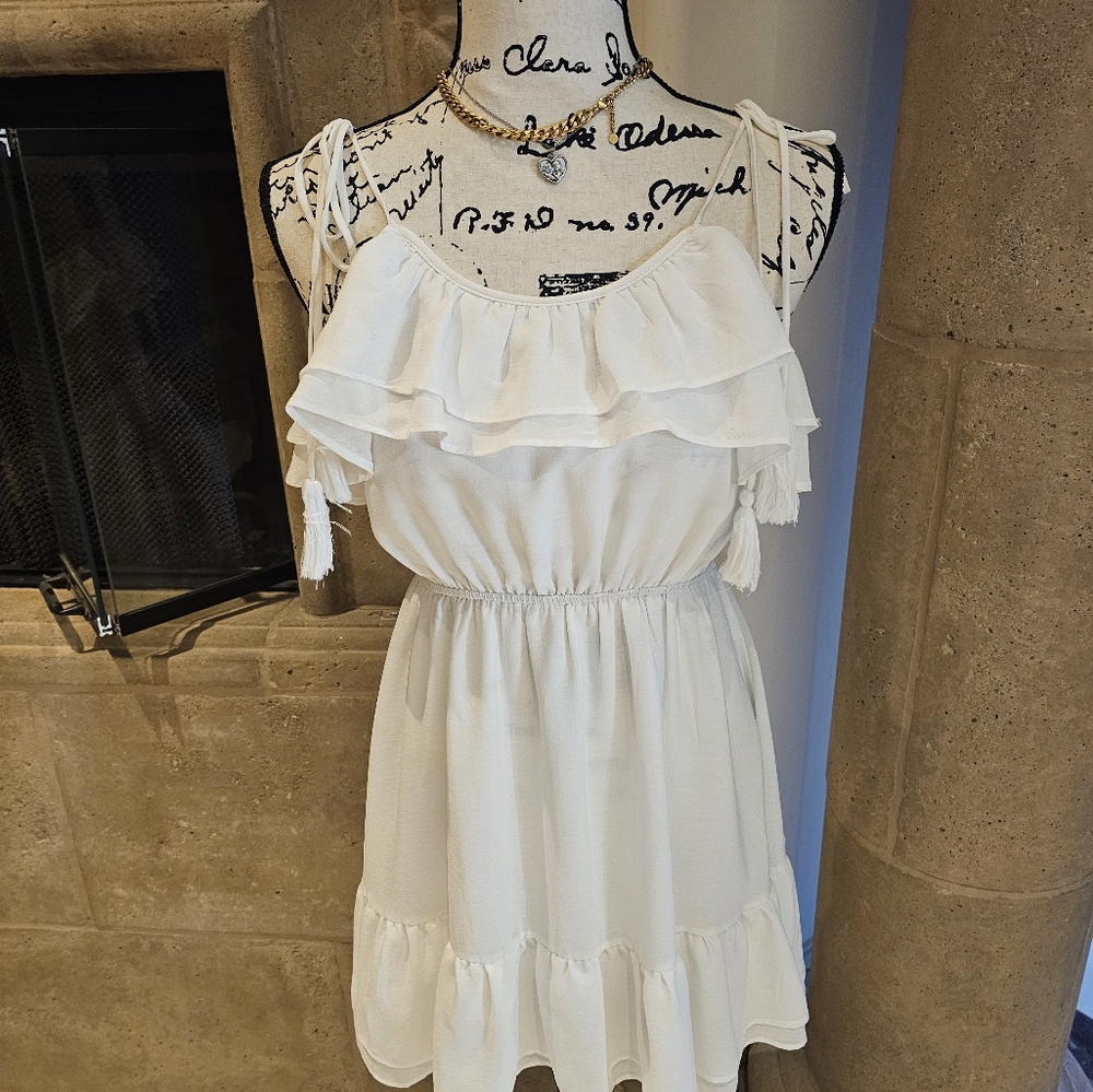 Elegant White Ruffle Dress